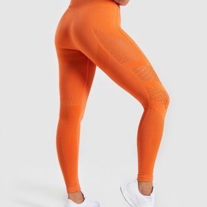 Gymshark XS Flawless Knit Tights - Orange NOT WORN